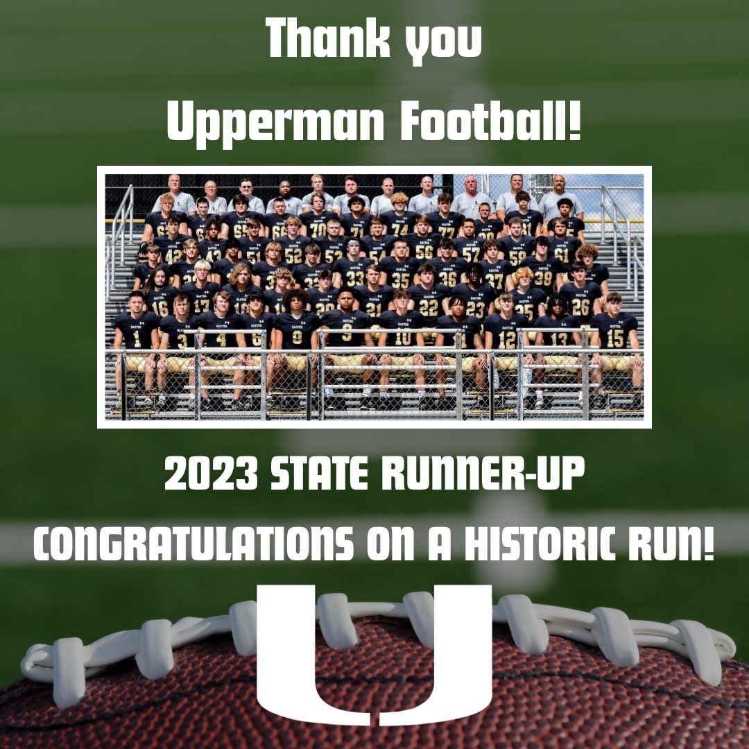 uppermanhoops's tweet image. Thank you Upperman Football! What an incredible ride! You have made your school and community so proud! Keep your heads held high. Go Bees! 🖤💛

#WeAreUpperman
