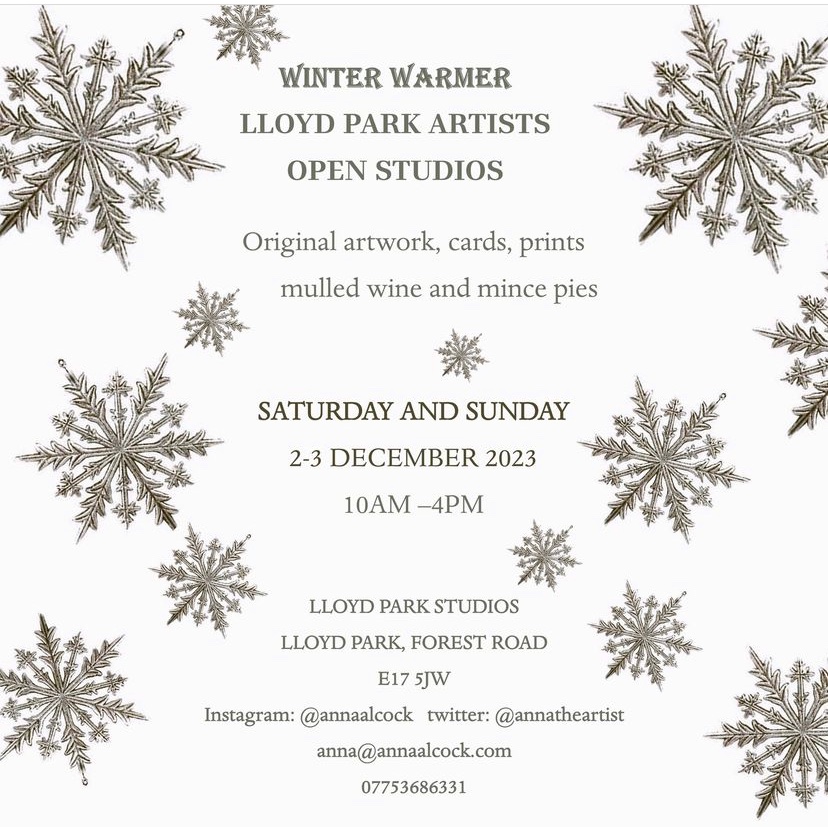 Lovely day today at our open studio. So wonderful to see so many friends.
We’re open again tomorrow.
I’ll have mulled wine and mince pies for visitors.