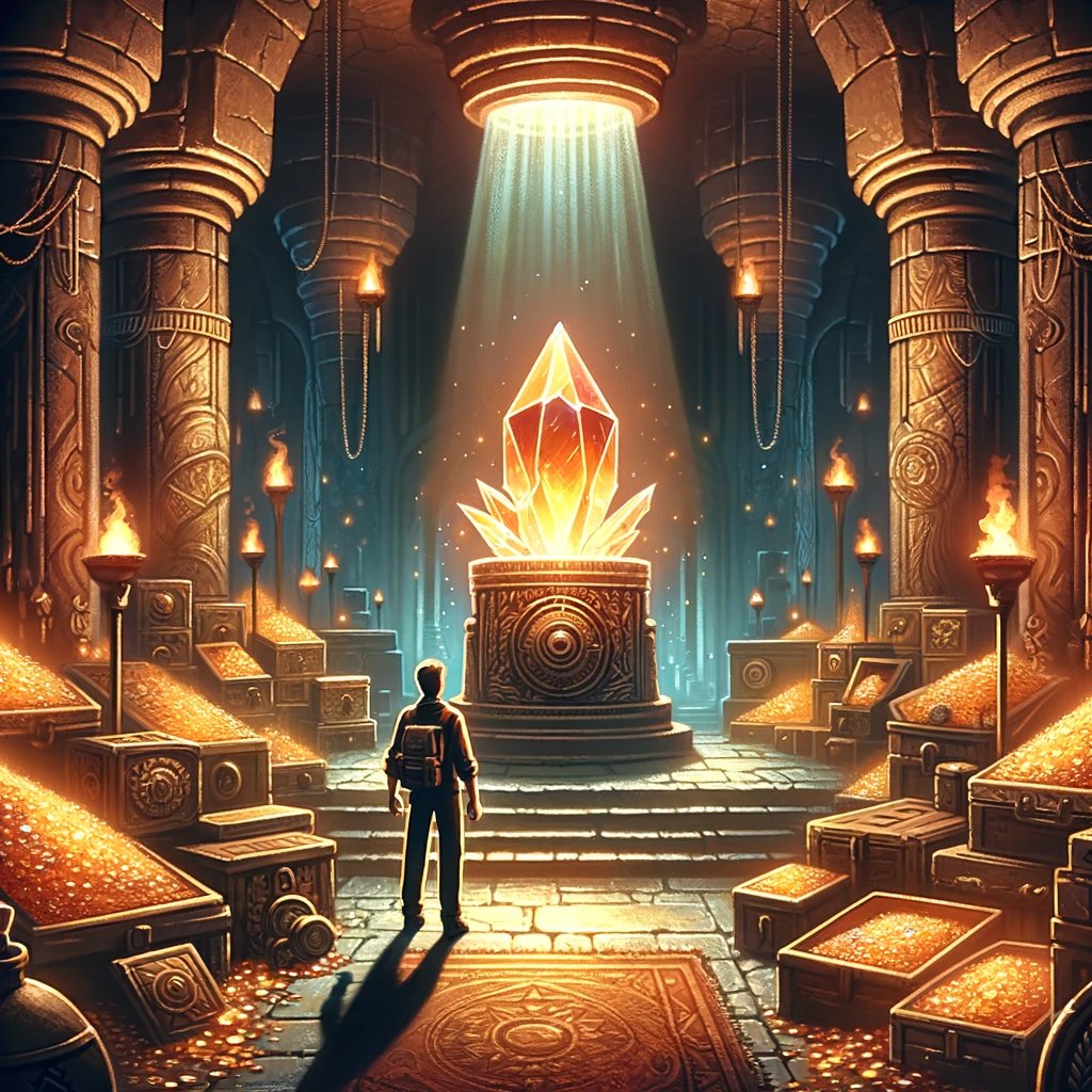 DaveHallmon's tweet photo. Just touched a glowing crystal in a #ChatGPT4 Text-based #ChoseYourOwnAdventure and found myself in a whole new world with #dalle3art🌟#RolePlayingGame  https://t.co/noljjDGUxi https://t.co/x1E1AElmGd