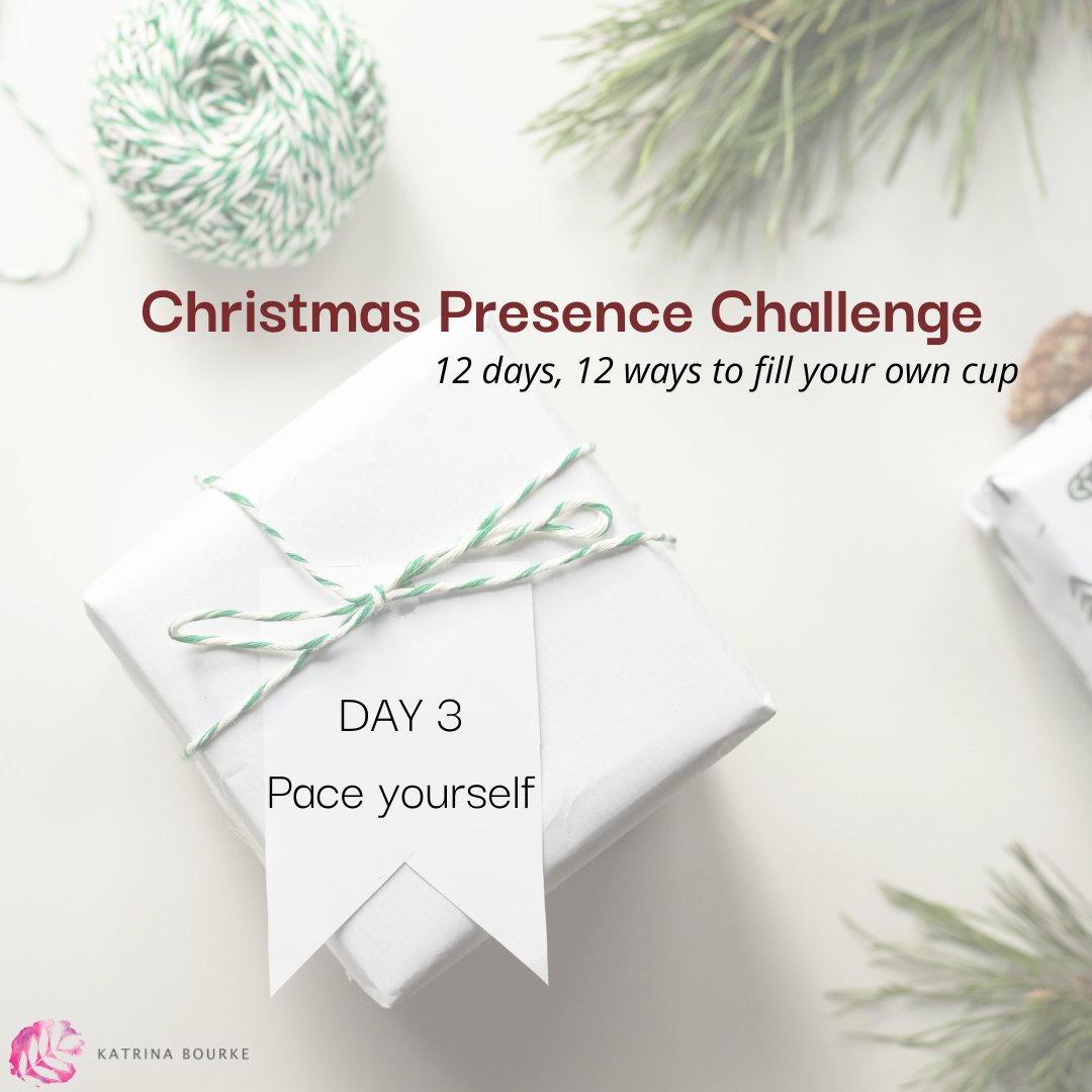 katrinabourke's tweet photo. DAY 3 : PACE YOURSELF

Observe your pace today. Tune in to your pace of voice, pace of movement and your heart rate. Every time your pace seems a little fast, breathe slowly and slow the pace down. https://t.co/XRapwEZRii