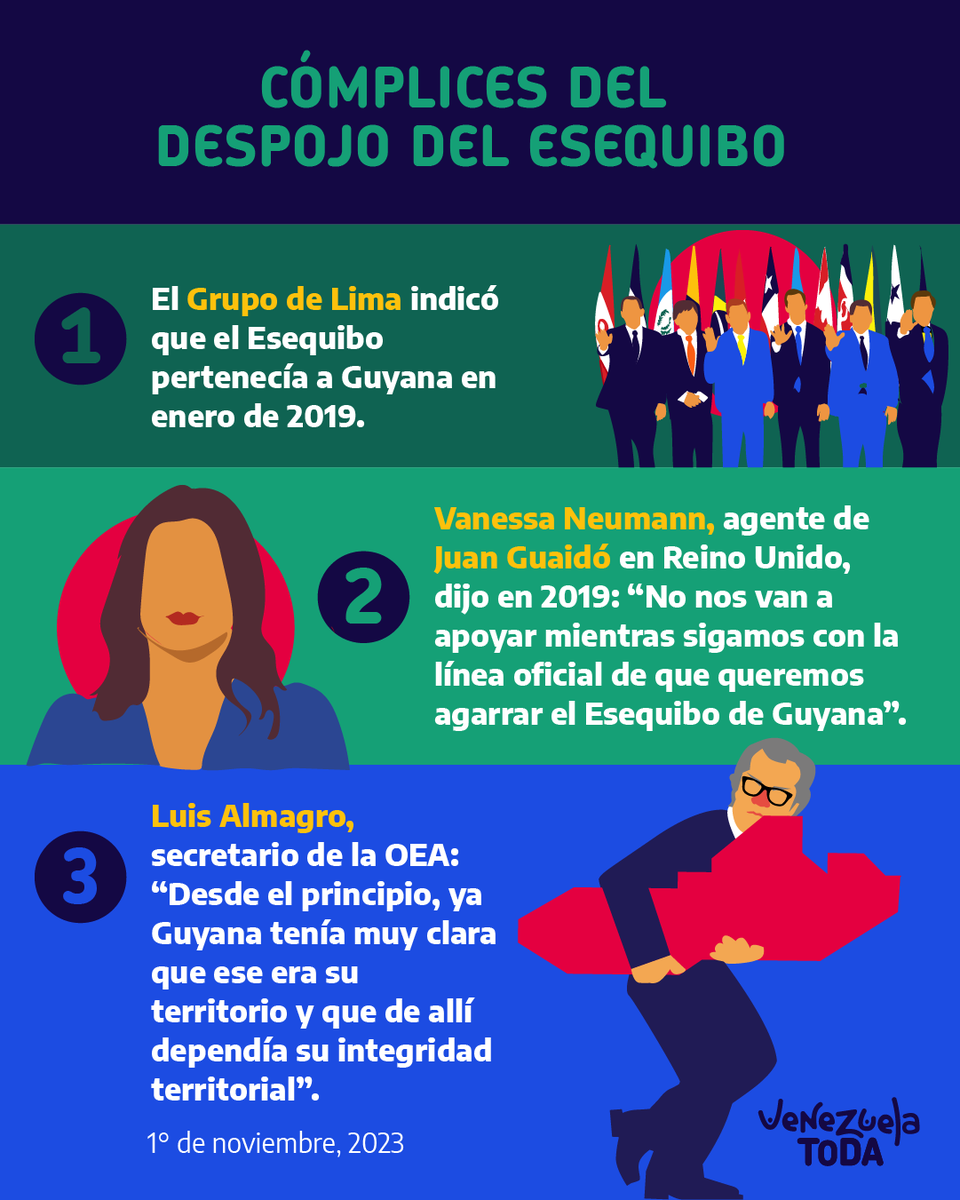 Aquellos que se prestan como cómplices del despojo, les recordamos que la historia no se olvida. La Guayana Esequiba es y siempre será de Venezuela. @NicolasMaduro @luchaalmada