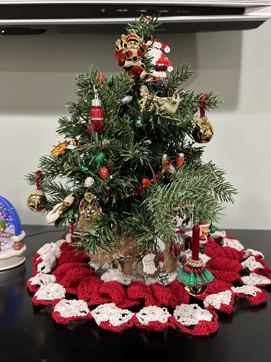 RoxsMama's tweet photo. @G88Gassi This little tree has all my grandma’s  Christmas jewelry attached to it.  She loved her pins and dangly earings. https://t.co/7k2QtdnvdA