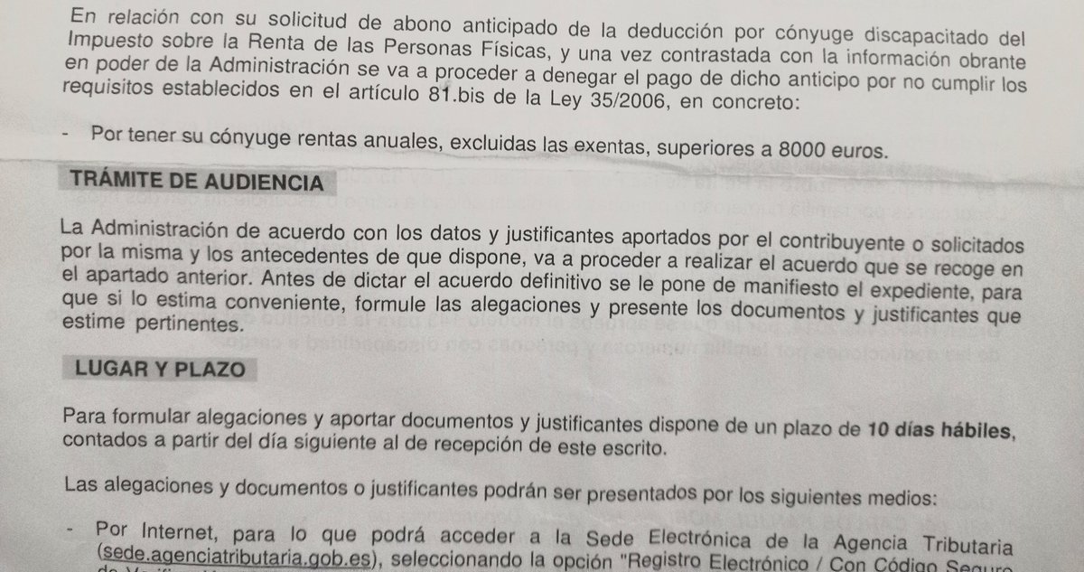 Dany14101215's tweet photo. @RPDiscapacidad Mujer,  80 años, 65 % discapacidad,  769 € de pensión, le retiran la ayuda de 1.200 € anuales por pasar 85 de los 10.000 . #mujeres #discapacidad https://t.co/TLSHKngrbB
