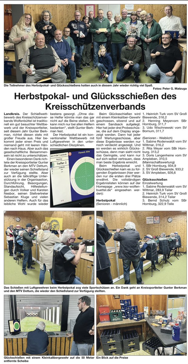 ksv_wf's tweet photo. Wolfenbütteler Schaufenster vom 3. Dezember 2023, Ausgabe Wolfenbüttel, Seite 16

#KSV #Kreisschützenverband #Wolfenbüttel #Herbstpokal #Glücksschießen #Schaufenster #Berkman #Kluge #Matzuga https://t.co/O1O335BYHQ