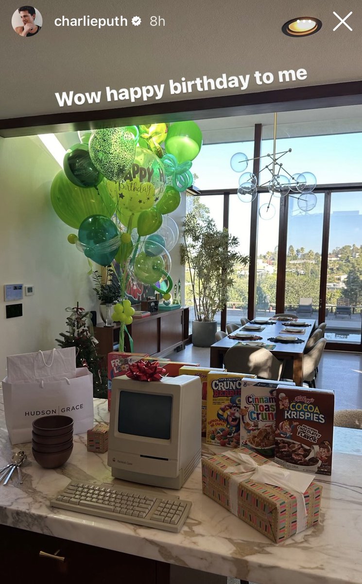 tweetmp_'s tweet photo. #HappyBirthdayCharliePuth 

#32 today 💚🎉🎈

What cereal do you not have? lol 😂 https://t.co/0gxflfJyrz