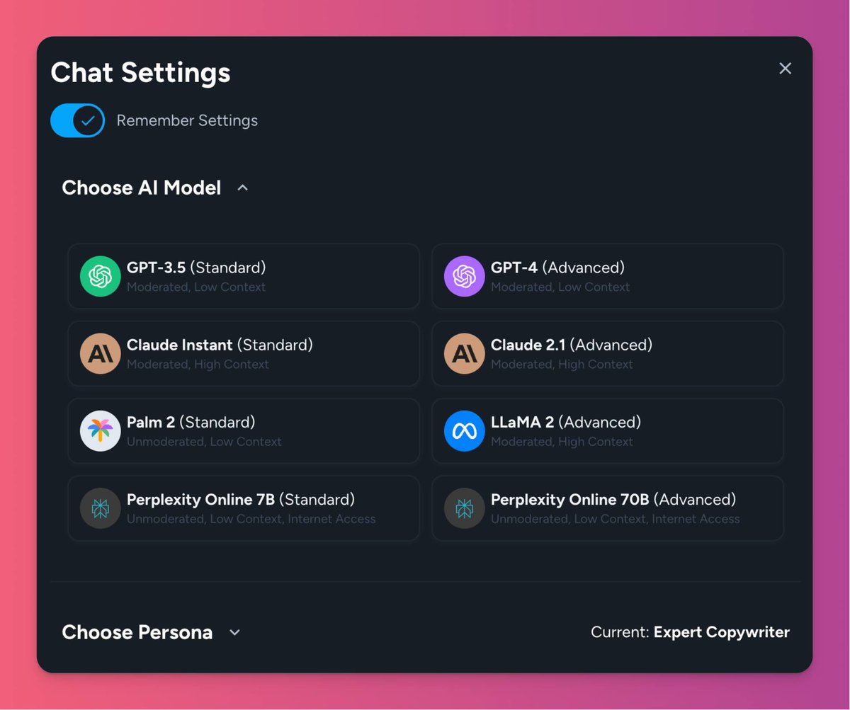 DustinWStout's tweet photo. 2 big updates to @HeyMagai this evening:
1. Added Perplexity Online models (7B and 70B)
2. Image-to-image for our Midjourney (beta) users
Lots of little improvements as well, but most people won't notice. But those little unnoticeable things add up.
#JustKeepShipping https://t.co/PcvjF1fgcp
