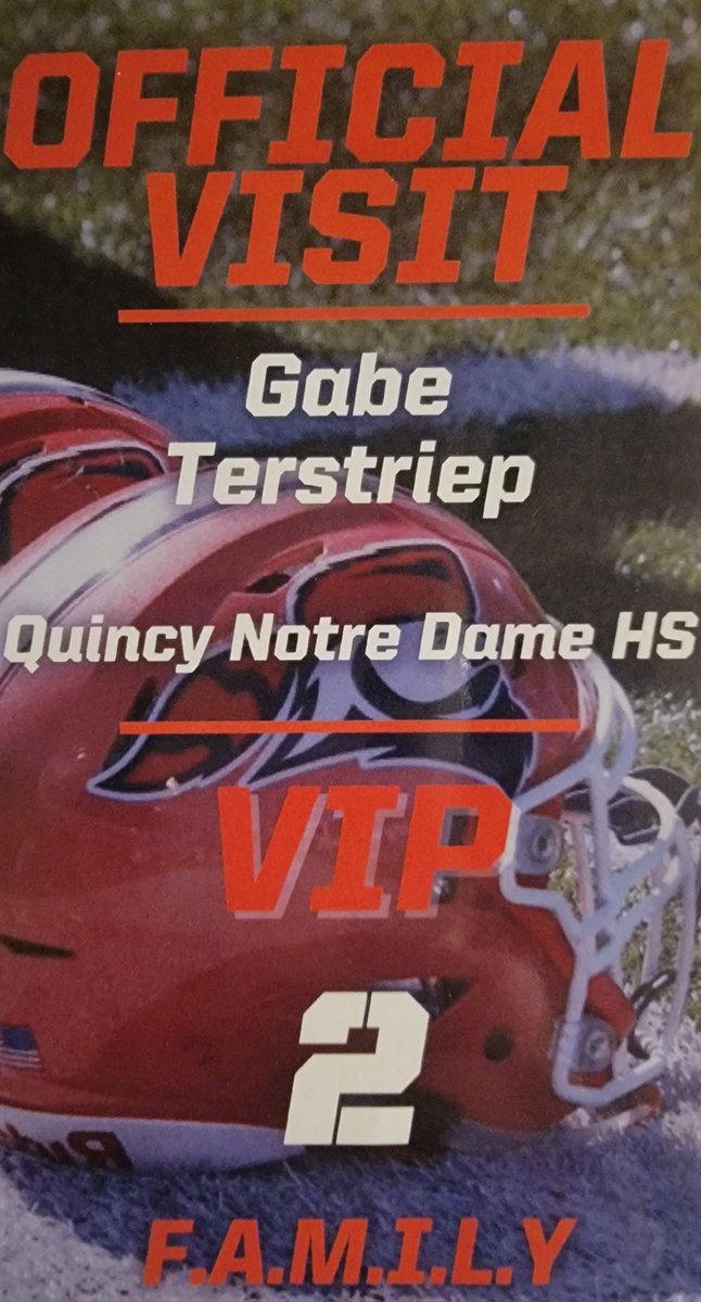 Gabe Terstriep (@gterstriep) on Twitter photo Huge thanks to <a href="/CoachBuddah/">Mike Budziszewski</a>, <a href="/CoachHolleyCU/">Garren Holley</a>, <a href="/CoachPfeffer/">Zak Pfeffer</a>, and all the other Carroll coaches and players for a great visit today. Super excited to have received my official offer to play <a href="/piofootball/">Carroll U Football</a>!
<a href="/JackCornell73/">Jack Cornell</a> <a href="/QNDFootball/">Quincy Notre Dame Football</a> <a href="/SchuckSports/">Matt Schuckman</a> <a href="/CoachBigPete/">Peter "Coach Big Pete" Leinweber</a> <a href="/ChrisDuerr/">Chris Duerr</a> Huge thanks to <a href="/CoachBuddah/">Mike Budziszewski</a>, <a href="/CoachHolleyCU/">Garren Holley</a>, <a href="/CoachPfeffer/">Zak Pfeffer</a>, and all the other Carroll coaches and players for a great visit today. Super excited to have received my official offer to play <a href="/piofootball/">Carroll U Football</a>!
<a href="/JackCornell73/">Jack Cornell</a> <a href="/QNDFootball/">Quincy Notre Dame Football</a> <a href="/SchuckSports/">Matt Schuckman</a> <a href="/CoachBigPete/">Peter "Coach Big Pete" Leinweber</a> <a href="/ChrisDuerr/">Chris Duerr</a>