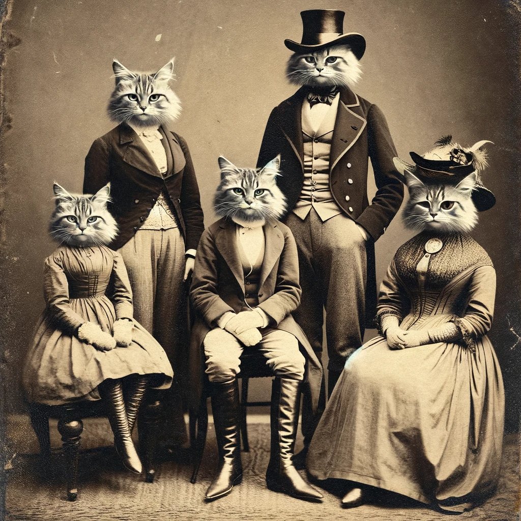 And a cat family #1800s #catfamily #cats #chatgpt #openai #dalle #midjourney