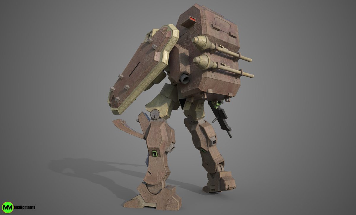 SodaEater12's tweet photo. I never got around to posting this but I did the ground combat version of the Catsith as well. Wanted to practice weathering but I couldn't really get the dirt to a level I'm happy with. #gundam #3dmodeling https://t.co/QJj7nPQ2RN