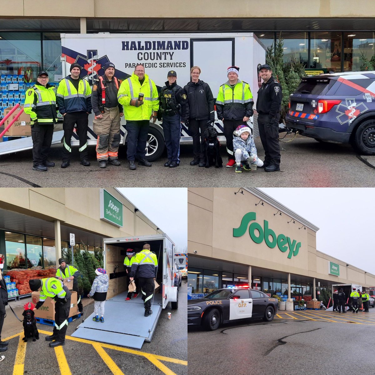 Ontario provincial police say We're in Dunnville this morning collecting for our local food banks! HaldimandOPP and HaldEmerg  will be in Caledonia Zehrs from 1:30-4pm. See you there! 
HaldimandOPP