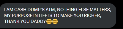 YOURCASHDUMP's tweet photo. MORE programmed ATMs, DUMPING on command. 😵‍💫

MORE foot addicts, losing their cash to my SCAM SOLES. 🤪

See those notifications on my page of Daddy getting richer? I want MORE. 😈

MORE ATMs. MORE PUMPING. MORE DUMPS.

Numbers up, ATM. NOW. 🏧

PUMP. DUMP. OBEY. https://t.co/NFuZxC5sL3