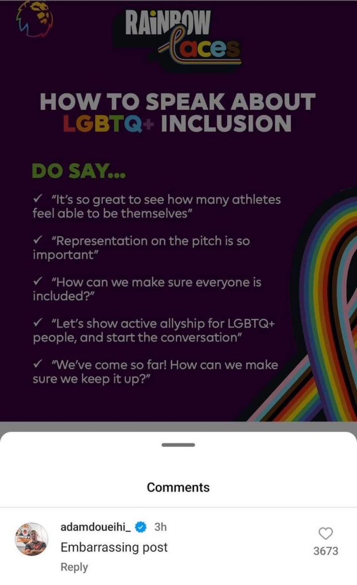 Strange stance from Doueihi here considering he insists everyone accept he identifies as someone who plays footy.