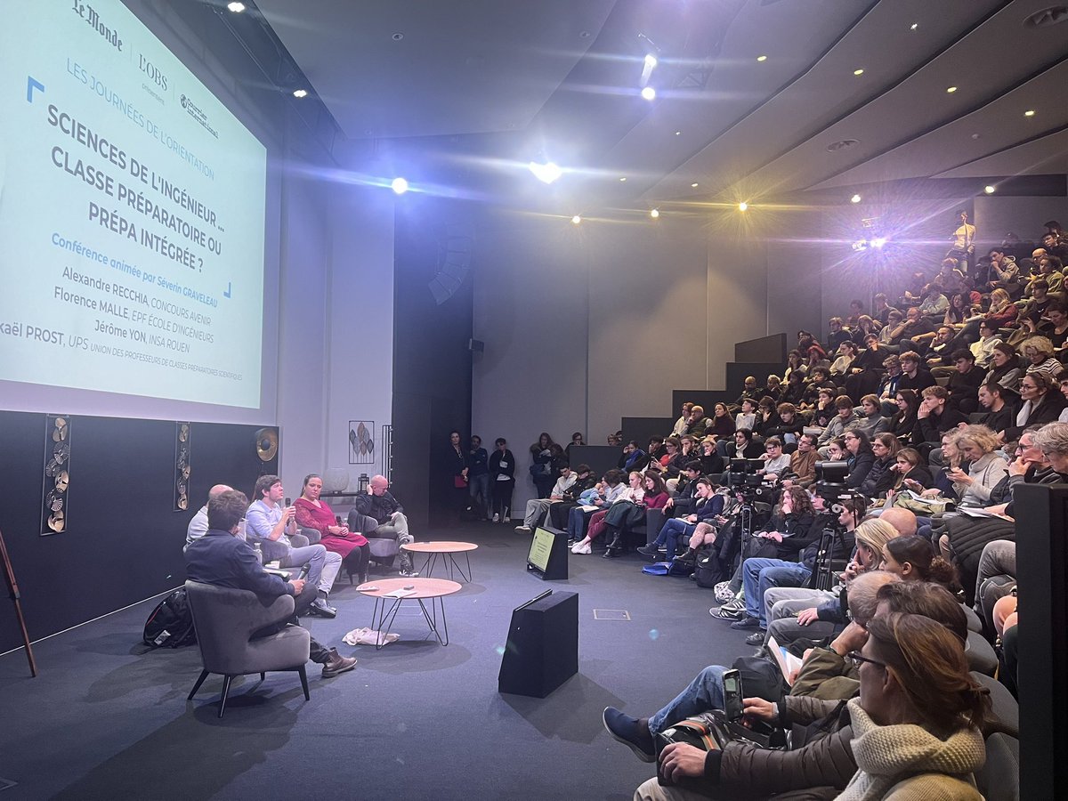 Journée de l’orientation <a href="/lemondefr/">Le Monde</a> Parcoursup &amp; les formations scientifiques , conf  Sciences de l’ingénieur : classe prépa ou prépa intégrée animée par <a href="/sgraveleau/">S Graveleau</a> avec <a href="/ConcoursAvenir/">Concours Avenir</a> <a href="/epf_ingenieurs/">EPF Engineering School</a> <a href="/insarouen/">INSA Rouen Normandie</a> et l’union des classes préparatoires scientifiques  ! Bravo !