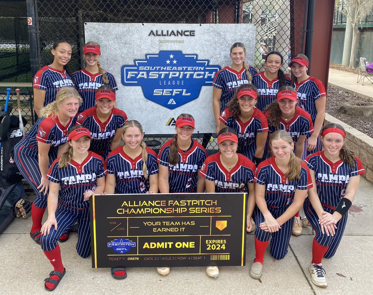 Tampa Mustangs Rene (@mustangsrene) on Twitter photo Punched our ticket to AFCS today! See you tomorrow for the SEFL semifinals @ 10:30. <a href="/LeagueFastpitch/">Southeastern Fastpitch League</a> <a href="/thealliancefp/">The Alliance Fastpitch</a> #nationalteam Punched our ticket to AFCS today! See you tomorrow for the SEFL semifinals @ 10:30. <a href="/LeagueFastpitch/">Southeastern Fastpitch League</a> <a href="/thealliancefp/">The Alliance Fastpitch</a> #nationalteam
