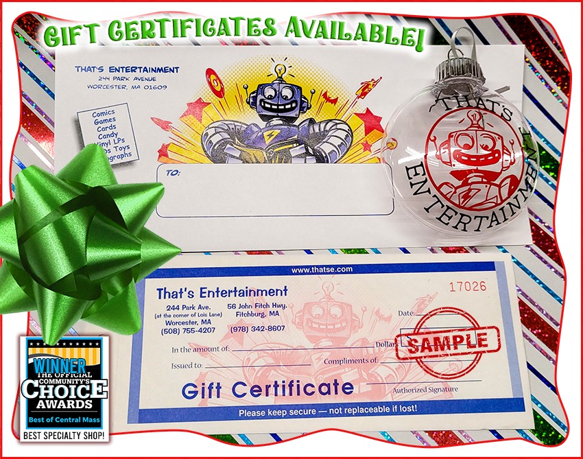 ThatsE's tweet photo. GIVE SOMEONE SPECIAL A THAT'S ENTERTAINMENT GIFT CERTIFICATE, A PERMISSION SLIP TO HAVE FUN!

Purchase yours in-store, or at this direct link: https://t.co/I5HqwTP6S9 https://t.co/mDudvOrrsk