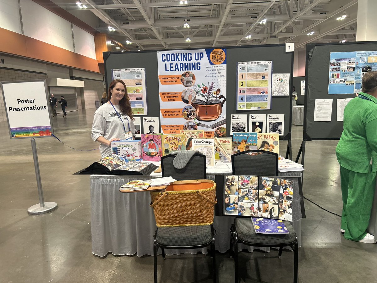 kemp_tarah122's tweet photo. ✨#NCSS2023 @NCSSNetwork Poster Session complete! I am so thankful for this opportunity to network and share the vision of #cookinguplearning 👏🏻 & represent @hamcoschools & @PEFinnovation!
#teach #engage #mentor #inspire #feed #connect #culinary #Visionary https://t.co/wW0aNiKw5s