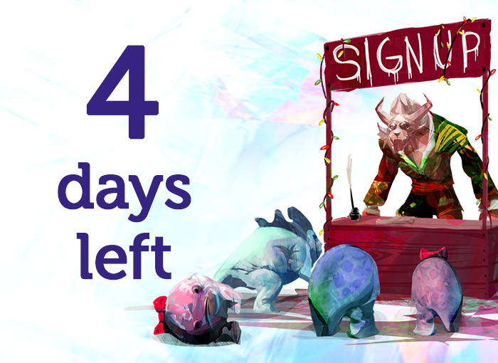 FOUR! That is as many fingers Asura have, so very few😱

The biggest Secret Santa of #GuildWars2 is closing it's sign-ups soon, so don't hesitate and head on over to secrettoymaker.com to learn more and join our 10th yearly event 🎁🌟