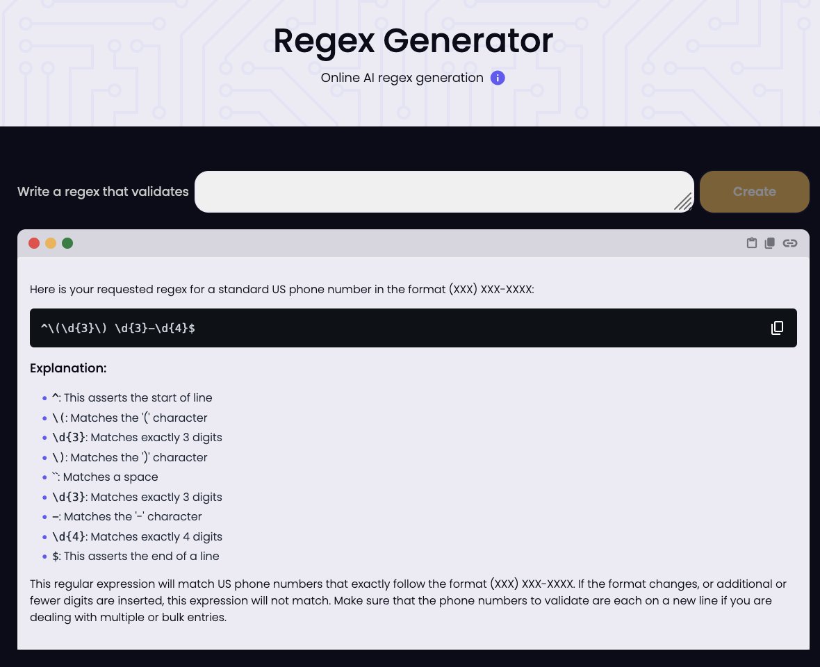 enterprisednaco's tweet image. Need a regex but don&apos;t want to dive into the syntax jungle? 🌴 Our Regex Generator writes expressions for you in a flash! #DataMentor #RegexMadeEasy