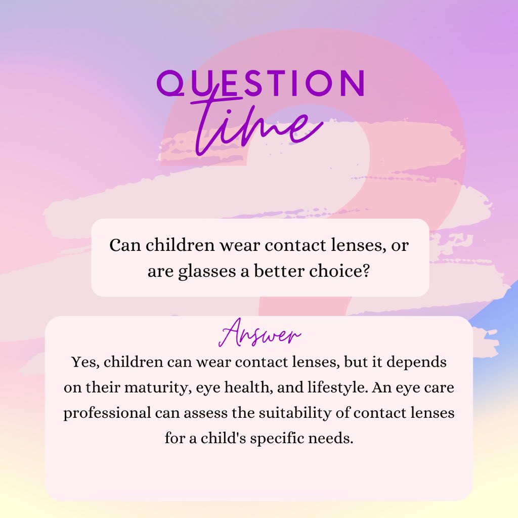A common concern! 👦👧 Explore the possibilities of children wearing contact lenses TODAY! #ChildrensEyes #EyeCare #radiellaprescriptionwear #radiella