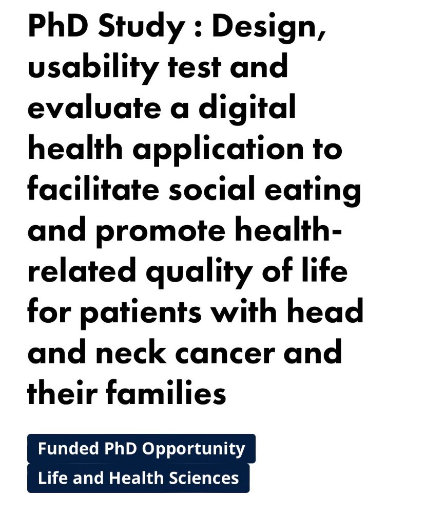📣 ❇️ Interested in a PhD studentship Making a difference for #patients with head and neck #cancer Application now open for this #innovative study @UlsterINHR 👇 For more details: ulster.ac.uk/doctoralcolleg…