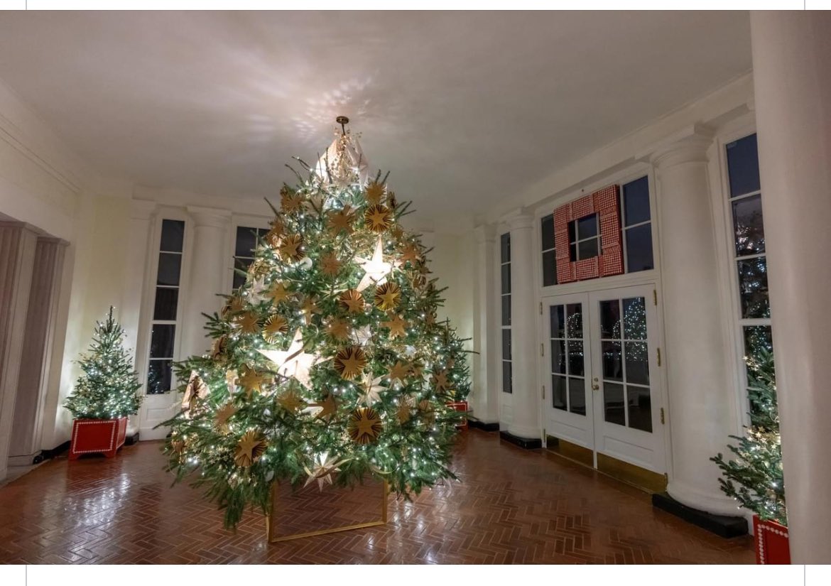 The first Christmas tree in The White House this year is the Gold Star Tree. It is adorned with wooden Gold Star ornaments that are engraved with the names of fallen service members. I am honored to have my father, SFC Marshall Robertson, chosen as one of the names represented.