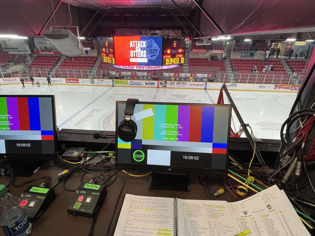 Mark McKelvie (@mark14mckelvie) on Twitter photo Saturday night in Owen Sound!
<a href="/AttackOHL/">Owen Sound Attack</a> host <a href="/ErieOtters/">Erie Otters 🦦</a> for the annual weekend doubleheader! Join myself and <a href="/Mousseau11/">Adrien Mousseau</a> for tonight’s contest at 7pm on RogersTV (Grey County) + CHL TV.
Produced tonight by <a href="/CujoEnt/">Cujo Entertainment</a> #OHL Saturday night in Owen Sound!
<a href="/AttackOHL/">Owen Sound Attack</a> host <a href="/ErieOtters/">Erie Otters 🦦</a> for the annual weekend doubleheader! Join myself and <a href="/Mousseau11/">Adrien Mousseau</a> for tonight’s contest at 7pm on RogersTV (Grey County) + CHL TV.
Produced tonight by <a href="/CujoEnt/">Cujo Entertainment</a> #OHL