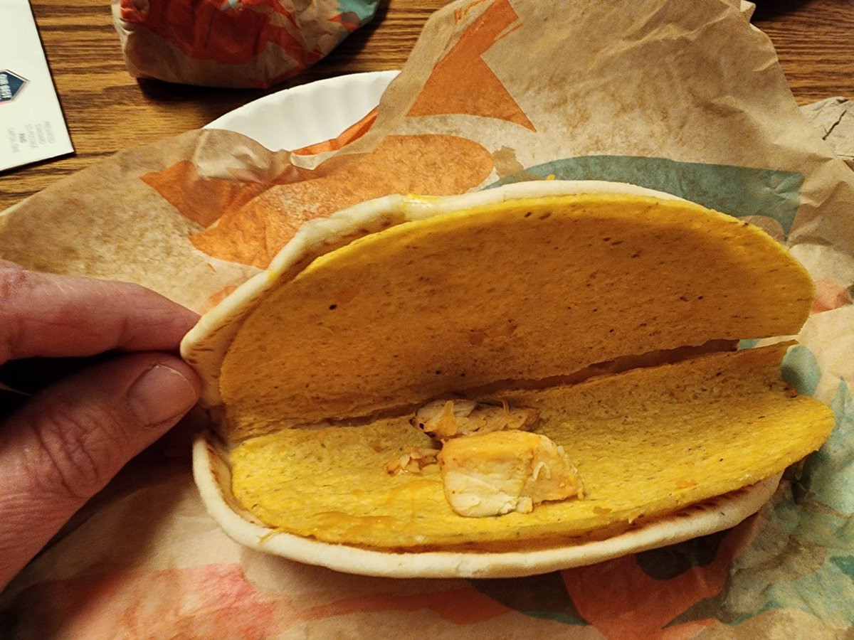Jeff_Michael's tweet image. Well done, @tacobell .   This is the Gordita Crunch I got at the drive-thru from your West View, PA location, tonight.  #LiveMas #EatLess