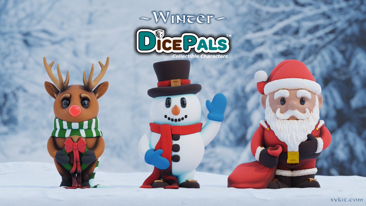 XyKit's tweet photo. NEW at https://t.co/7Anyy1hmFs, Winter Dice Pals, get 'em while their hot, or should I say "cool"? https://t.co/oBoP15HS66