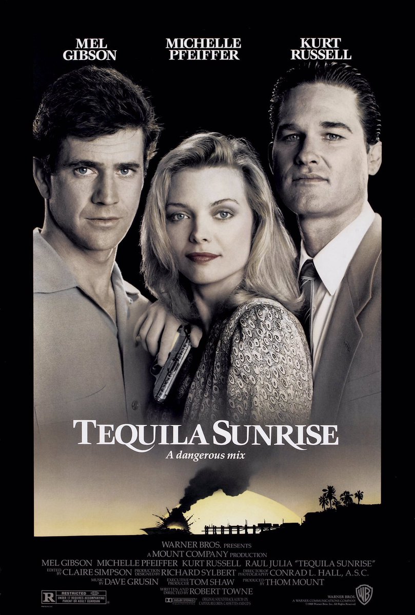 🎬MOVIE HISTORY: 35 years ago today, December 2, 1988, the movie ‘Tequila Sunrise’ opened in theaters!

#MelGibson #MichellePfeiffer #KurtRussell #RaulJulia #JTWalsh #GabrielDamon #ElyPouget #ArlissHoward #AryeGross #DanielZacapa #BuddBoetticher #AnnMagnuson #RobertTowne