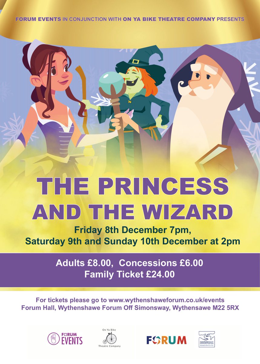 Less than a week to go until #Christmas #Panto time 🥳 Please book tickets at wythenshaweforum.co.uk/events, or visit #ForumLeisure reception. #theatre #amdram #familytime #Wythenshawe #Northenden #Stockport #Didsbury #Chorlton