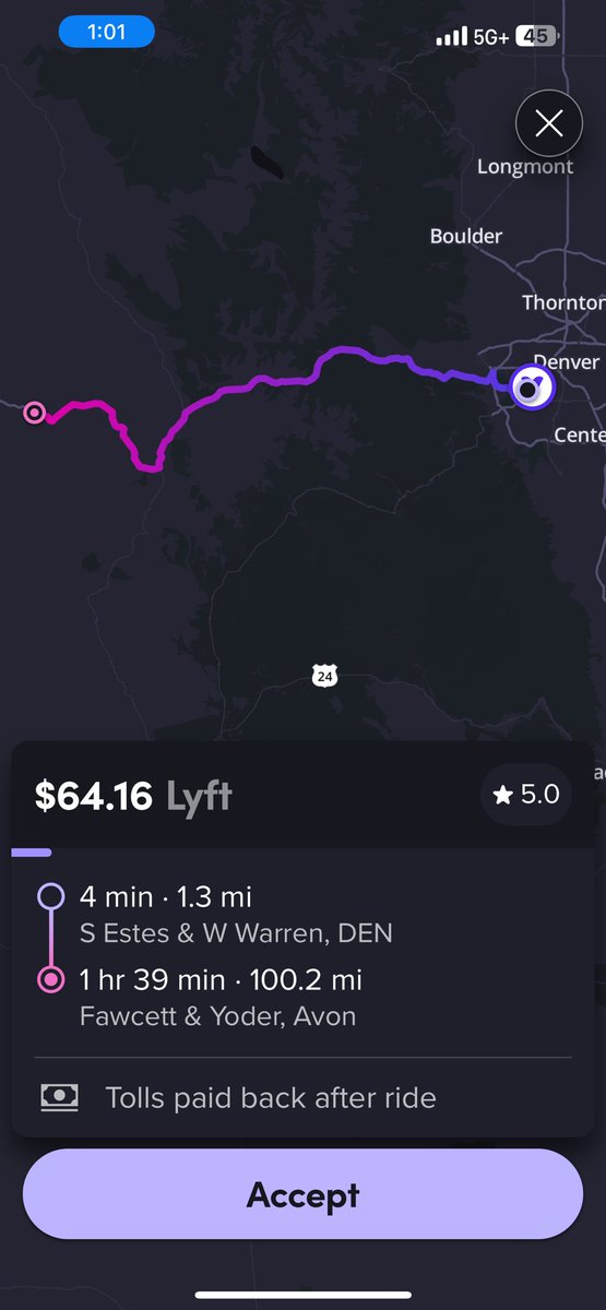 BDukes52's tweet photo. Yo @lyft @AskLyft @lyft is this ride fare a FKN joke or what?! https://t.co/1aSHH9nM6K