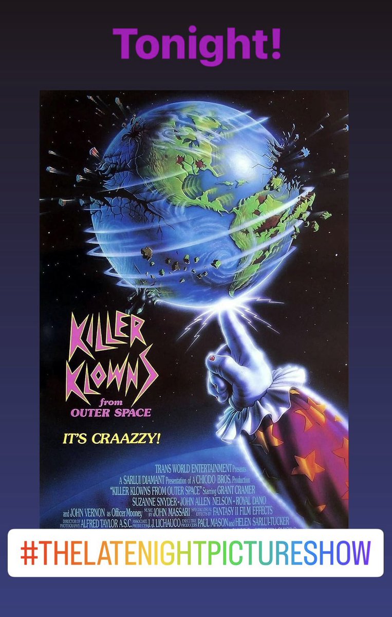 And it’s about time I got to this one! Yes, it’s finally #KillerKlownsFromOuterSpace on #thelatenightpictureshow tonight!