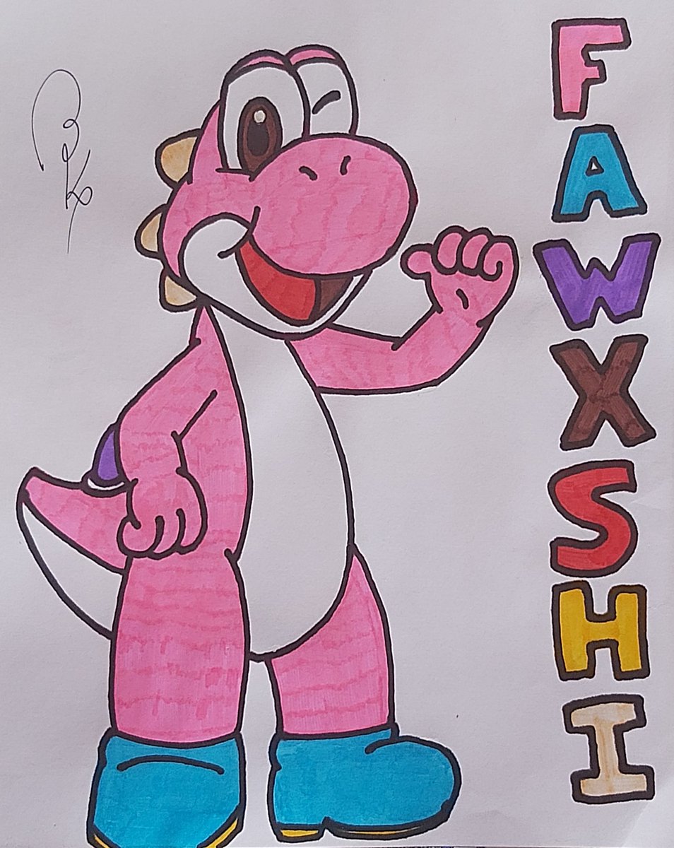 Mykey_Koopa's tweet photo. ((this is a gift for a great friend, Fawxshi. happy birthday!!)

#yoshisona
#traditionalart 
#sketch 
#pinkyoshi https://t.co/WcHrCAMtek