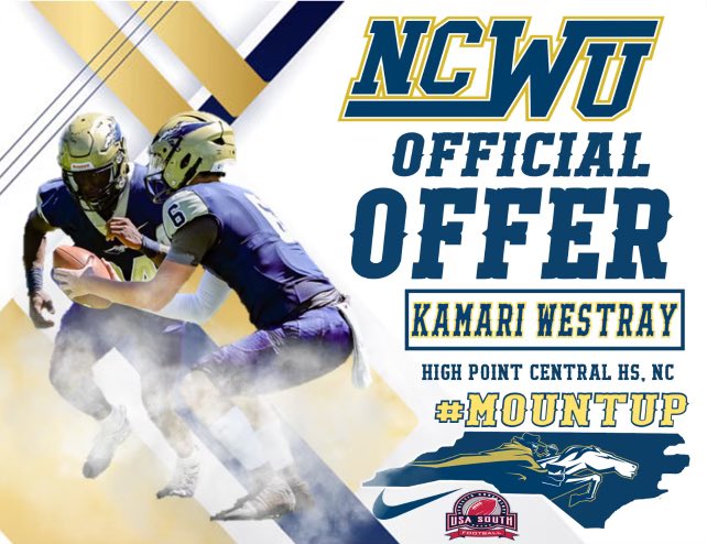 therealkwestray's tweet photo. After a great visit and talk with @CoachMcKinneyJr , I am blessed to receive my first offer from @NCWesleyanFB 

@hpcbisonfball 
@hilliard_zach4 https://t.co/cyJXdhJYvP