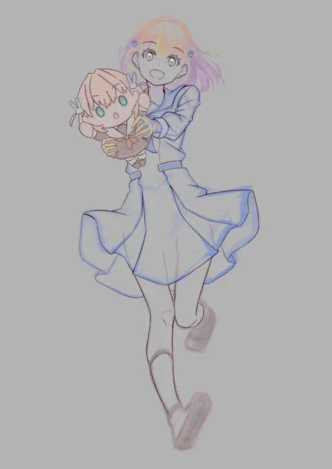 ねだっこ花帆ちゃんの進捗です。なんとか異次元フェスまでに完成できるといいなぁ#蓮ノ空美術部 (仮入部) 