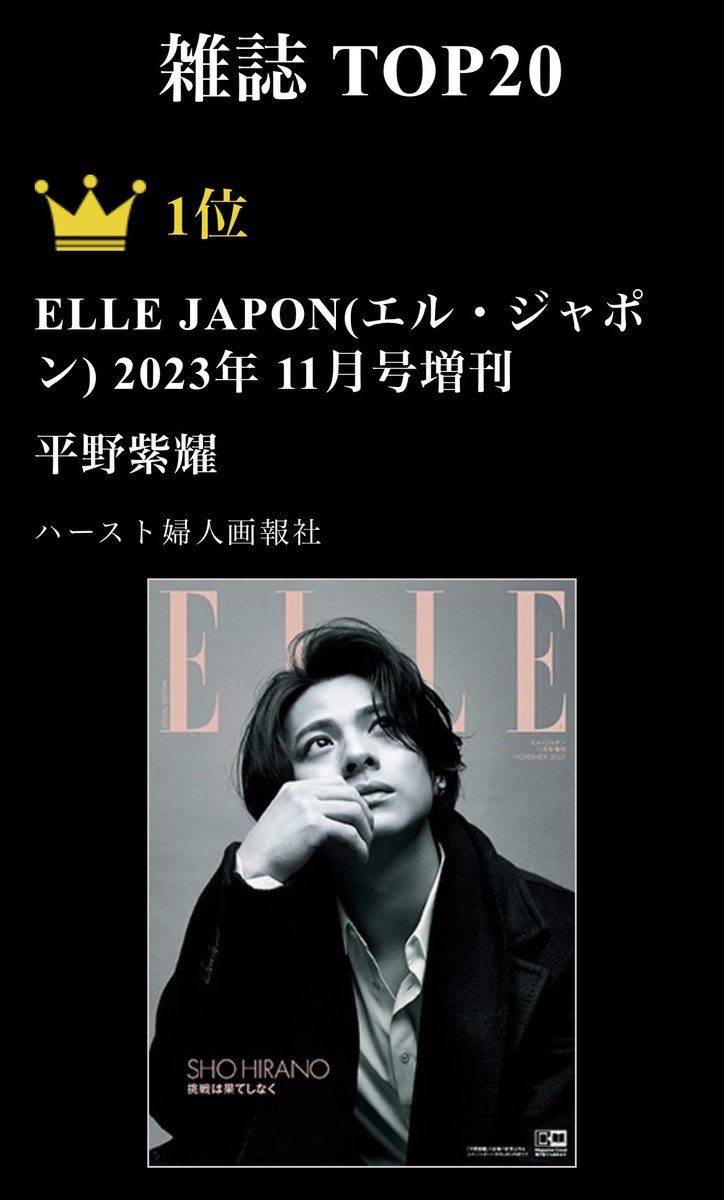 平野紫耀　11点 King & Prince 平野紫耀さん、BAILA11月号で2度目の単独表紙に