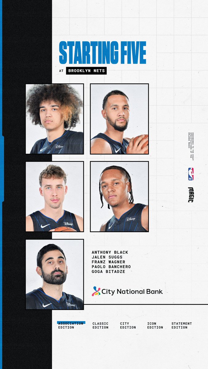 MagiCityBrasil's tweet photo. starting five de hoje! 🖐🏼

(0) anthony black
(4) jalen suggs
(22) franz wagner
(5) paolo banchero
(35) goga bitadze

#MagicTogether https://t.co/WxIr77kWF0