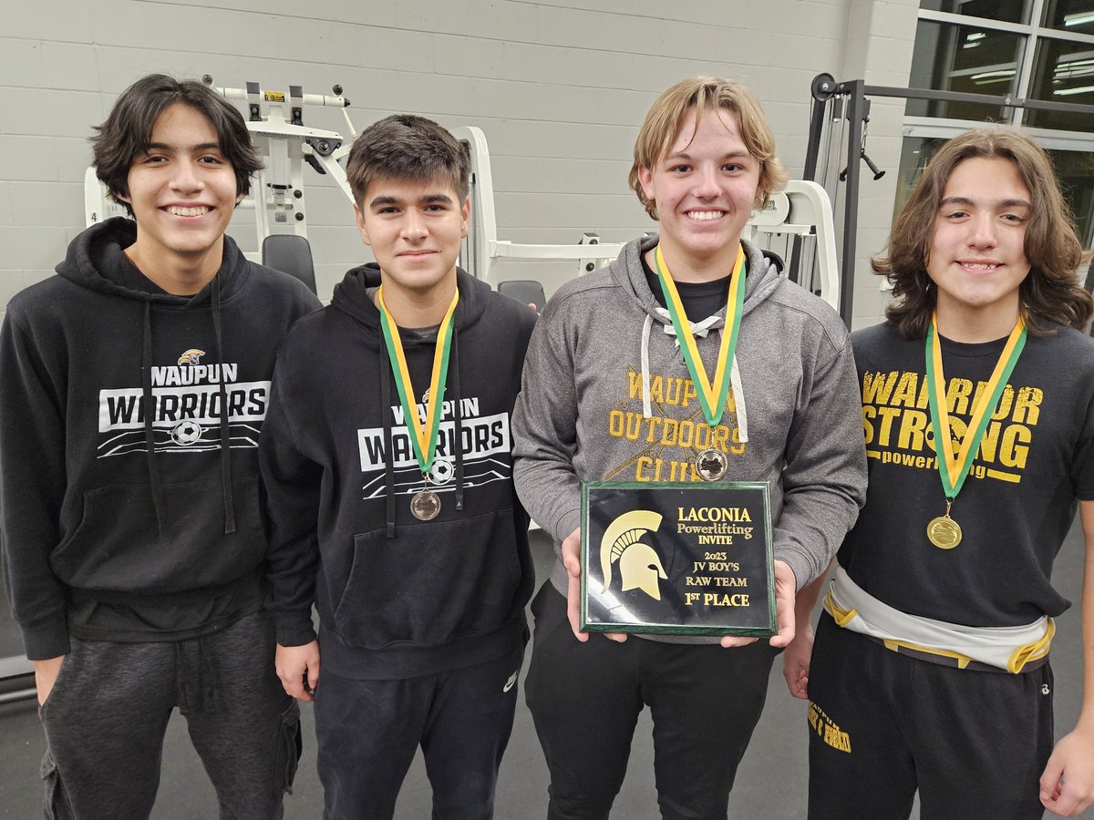 WaupunPower's tweet photo. Great day to be a Warrior! 15 competed at Laconia and many brought home medals! Thank you to Laconia for hosting. #strongerthanyesterday https://t.co/OJFyjZrOQJ