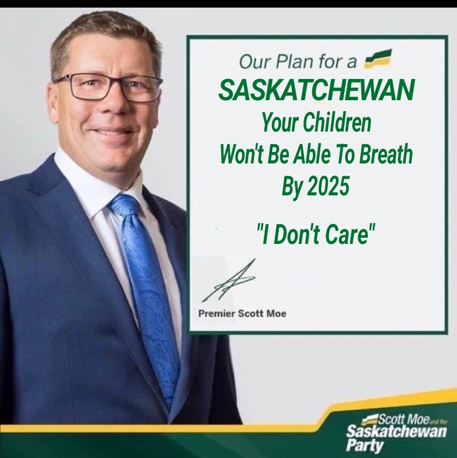 #PremierScottMoe's Concern for Saskatchewan Residents.
#SaskParty #ClimateDenial #Skpoli