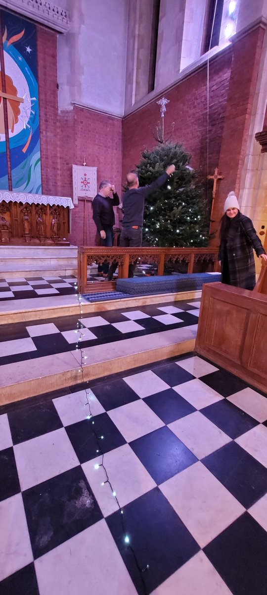 At 4pm today we decorated the church for Advent. It took us a while, unravelling the lights for the tree was a challenge, but, we worked as a team and overcame the problems. Tomorrow the decorations will be added by the congregation.