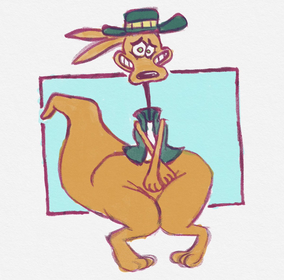 ScrumpitBoy's tweet photo. re-drew my fav image of my second fave kangaroo (first is ripper roo if you even care 💅💅💅) https://t.co/OukIvz1QHO