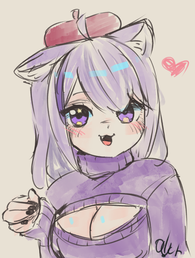 猫又おかゆ 「#絵かゆ #rkgk Oui Oui Le Mogu Mogu Okayu Ou」|Ouchi🍡👹Vartist+CEO of gyaruのイラスト
