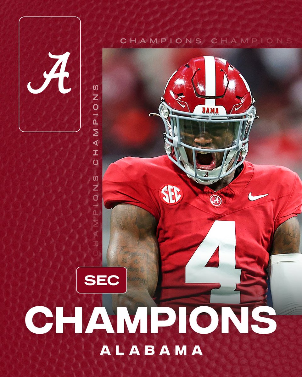 DOWN GOES NO. 1! 👀 Alabama shakes up the playoff picture by winning the SEC and ending Georgia's 29-game win streak!