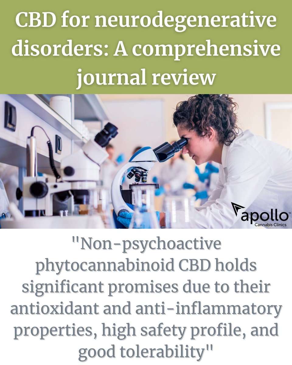 Emerging evidence indicates that oxidative stress and inflammation are common amplifiers of disease progression, and the inhibition of neuroinflammation may result in clinical benefits in treating NDs. 
ncbi.nlm.nih.gov/pmc/articles/P…

#MS #Parkinsons #ALS #Alzheimers  #CBD