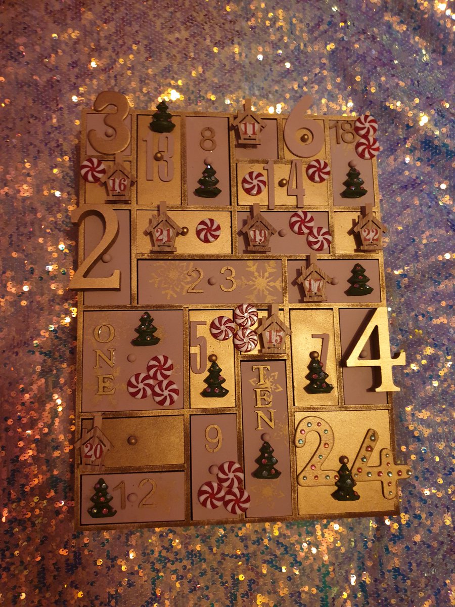 I made this for my daughter- a Christmas advent calendar. What do you think? I accumulated 24 little treats to fill each door over the past 6 months. It is my first time making anything like this so please be kind ☺ #christmas #hobbycraft #AdventCalendar2023 #handmadegift