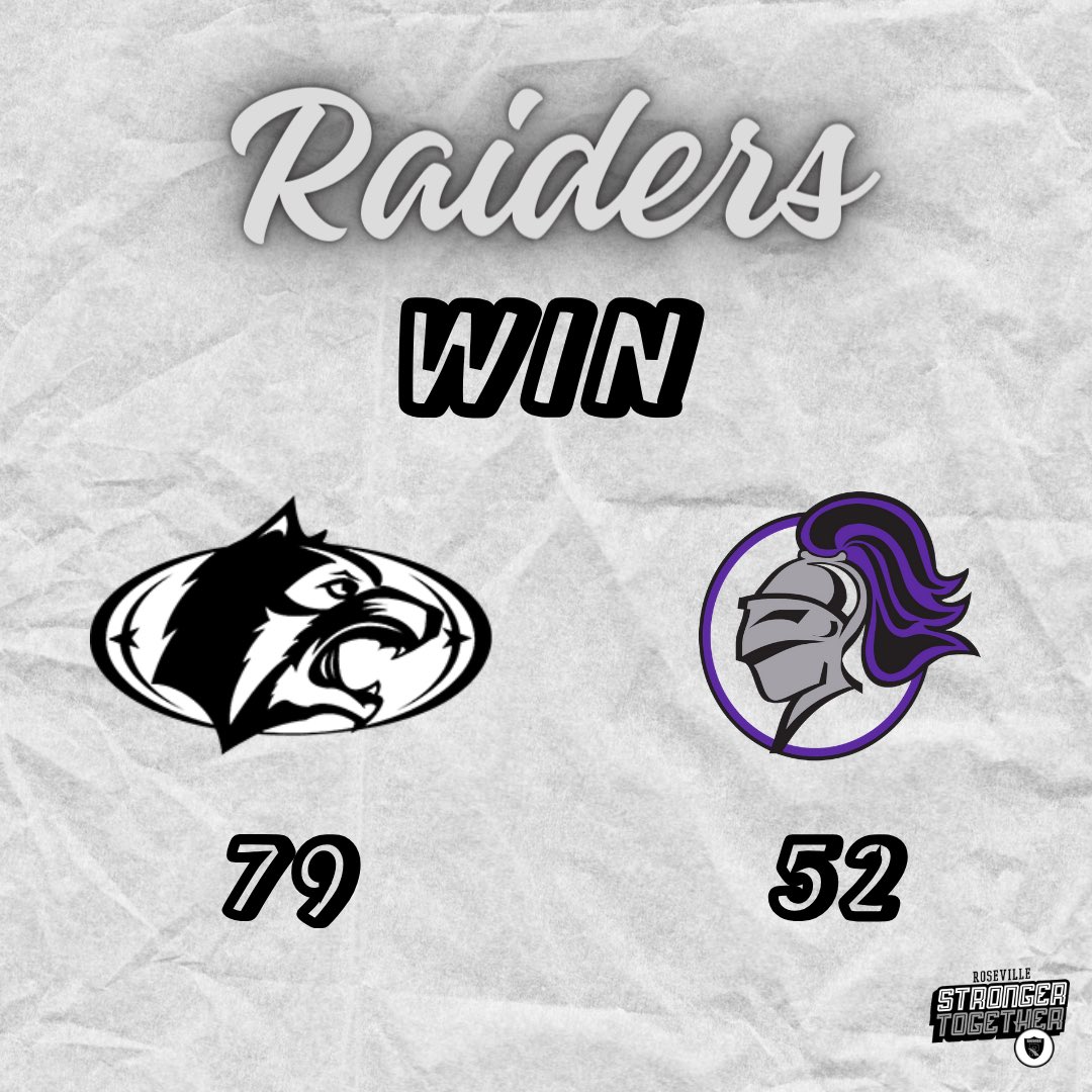 Raiders WIN 79-52 over Beloit Memorial High Schoo🐺🖤🤍

Kendall Barnes - 19pts
Mira Jackson -8pts
Analaya salanoa -12pts
Maddie Sundberg - 20pts
Peyton George - 8pts