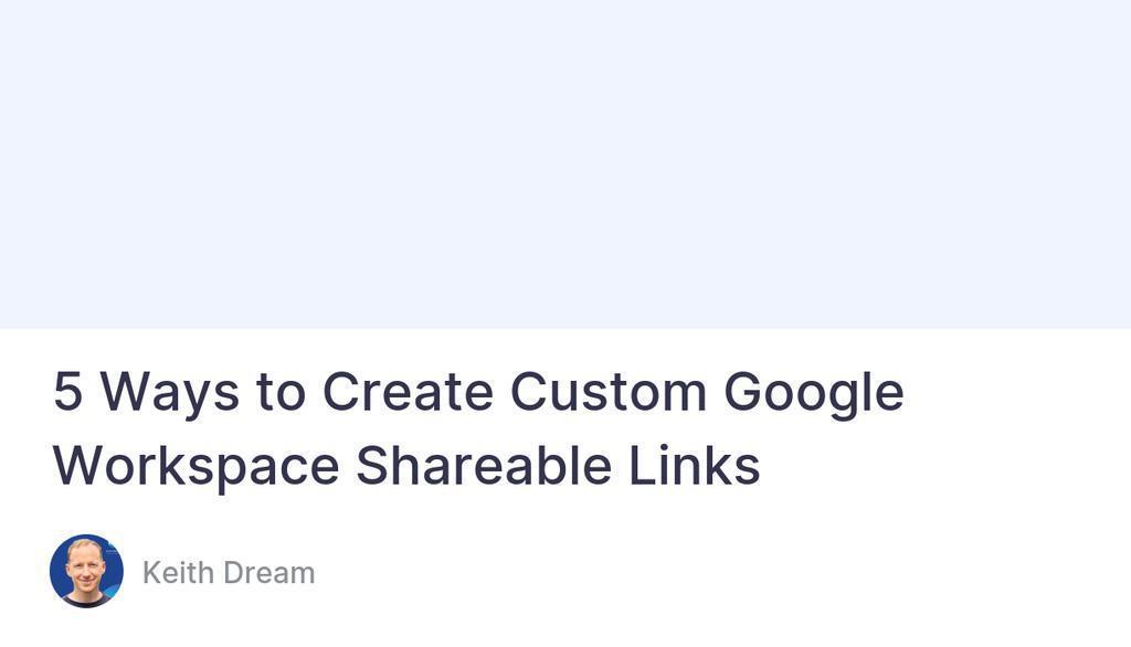 crisLindner's tweet image. Give your followers, clients or students a better sharing experience with custom links for Google Docs and Sheets.
Read the full article: 5 Ways to Create Custom Google Workspace Shareable Links
▸ lttr.ai/AJviI
#googleworkspacetips #SheetsLinks