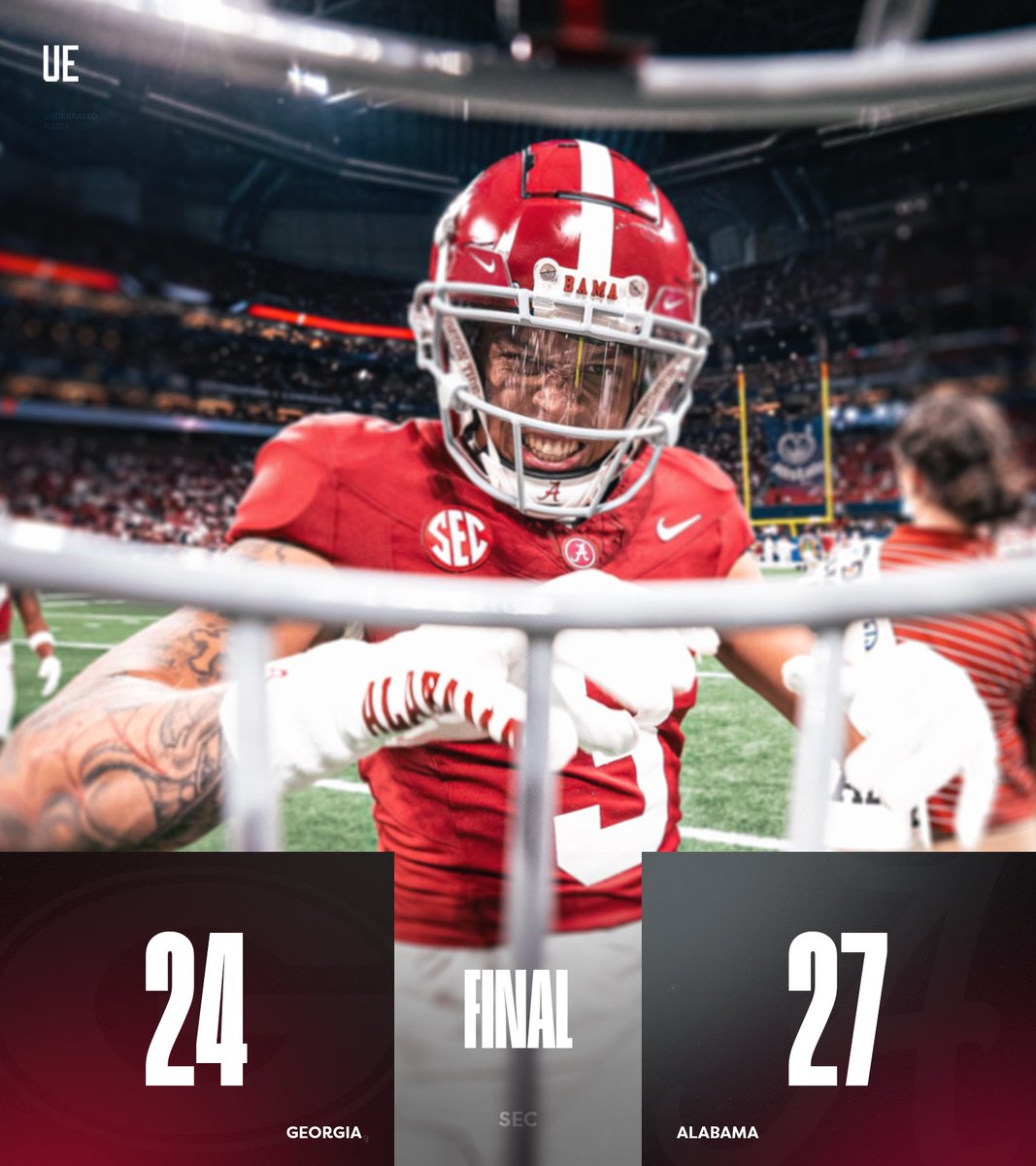 #Alabama DEFEATS TOP RANKED #Georgia IN THE SEC CHAMPIONSHIP AND ENDS THEIR 29 GAME WIN STREAK‼️