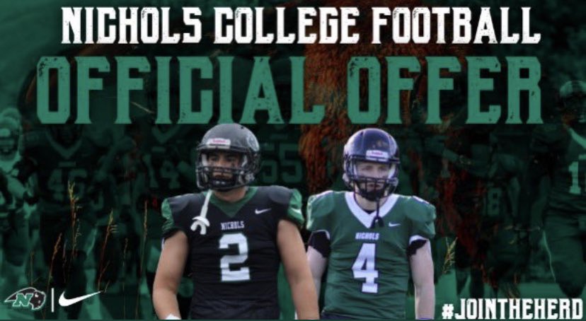Daniel Brown (@danielbrown_73) on Twitter photo After an conversation with <a href="/CoachVBisonHC/">Vinny Marino</a> I'm blessed to receive an offer from Nichols College!
<a href="/CoachGGrady/">Garrett Grady</a> <a href="/CoachBelker/">Mitch Belker</a>
<a href="/CoachSean_CAV/">Sean Walker</a> <a href="/RecruitGeorgia/">Recruit Georgia</a> @damehovag <a href="/coachcano_/">cano</a> <a href="/BigFaceSportss/">BigFaceSports, (Recruiting & Scouting)</a> <a href="/NwGaFootball/">NwGa Football</a> <a href="/BVEvery/">Barry Every</a> <a href="/jwindon35/">Joe Windon</a> After an conversation with <a href="/CoachVBisonHC/">Vinny Marino</a> I'm blessed to receive an offer from Nichols College!
<a href="/CoachGGrady/">Garrett Grady</a> <a href="/CoachBelker/">Mitch Belker</a>
<a href="/CoachSean_CAV/">Sean Walker</a> <a href="/RecruitGeorgia/">Recruit Georgia</a> @damehovag <a href="/coachcano_/">cano</a> <a href="/BigFaceSportss/">BigFaceSports, (Recruiting & Scouting)</a> <a href="/NwGaFootball/">NwGa Football</a> <a href="/BVEvery/">Barry Every</a> <a href="/jwindon35/">Joe Windon</a>