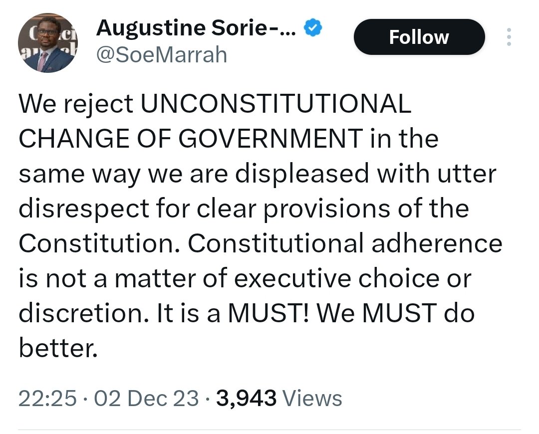 🌐 Democracy betrayed! In 2023, Bio rigged the election, intimidated the polity, & trampled on the constitution. *Infinite curfew without a state of emergency?* This isn't leadership; pure intimidation. Time to stand for justice & democracy! #2023Election #DemocracyUnderThreat